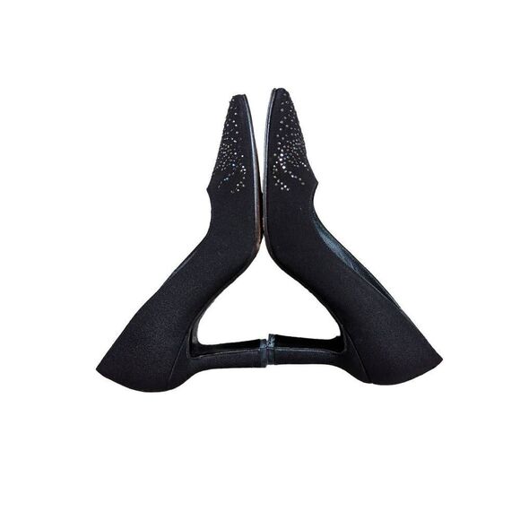 Stuart Weitzman Women's Black Sparkle Rhinestone 3-inch Pumps Heel Size 6B - Picture 3 of 6